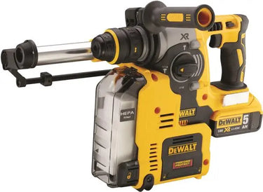 DeWALT DCH275P2-QW - Tassellatore SDS-Plus 24 mm, 2.1J XR 18V BRUSHLESS con Doppio mandrino e Sistema di aspirazione - 2 x 5Ah DeWALT