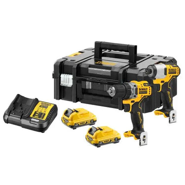 DeWALT DCK2110L2T-QW - KIT 2 XR 12V Trapano avvitatore compatto DCD701 + Avvitatore ad impulsi 1/4" compatto DCF801 - 2 x 3Ah DeWALT