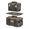 DeWALT DWST08017-9 - Combinata Tough System - TSTAK - Cassetta porta utensili mediana + Adattatore Tough System - TSTAK + TSTAK Unità profonda porta elettroutensili DeWALT