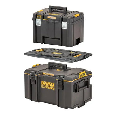 DeWALT DWST08017-9 - Combinata Tough System - TSTAK - Cassetta porta utensili mediana + Adattatore Tough System - TSTAK + TSTAK Unità profonda porta elettroutensili DeWALT