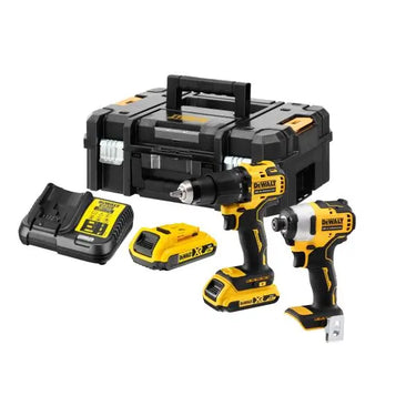 DeWALT DCK2062D2T-QW - KIT 2 XR 18V Trapano con percussione DCD709 + Avvitatore impulsi 1/4" DCF809 + 2 x 2Ah DeWALT