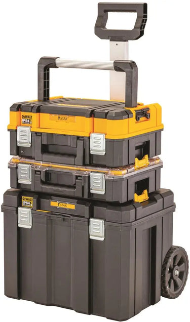 DeWALT DWST83411-1 - TSTAK TOWER I - Kit TSTAK Vasca con ruote e Impugnatura telescopica + TSTAK V + TSTAK I DeWALT