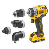 DeWALT DCD703L2T-QW - Trapano avvitatore multitesta 2 Velocità XR 12V BRUSHLESS - 2 x 3Ah DeWALT