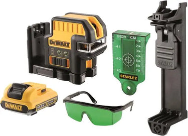 DeWALT DCE0825D1G-QW - Tracciatore laser con raggio verde 12 V - 2 linee a croce orizzontale e verticale + 5 punti DeWALT
