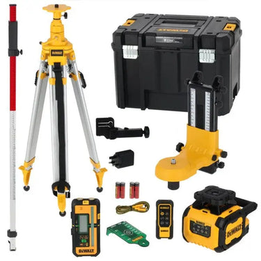 DeWALT DCLE15221GL-QW - Laser rotante con raggio verde rosso - ricarica USB-C + treppiede DeWALT