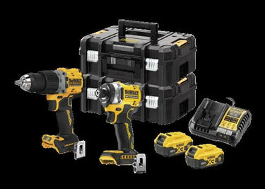 DeWALT DCK2002P2T-IT - KIT 2 XR 18V Trapano con percussione DCD805 + Avvitatore impulsi 1/4" DCF860 + 2 x 18v xr 5AH DeWALT