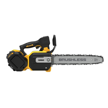 DeWALT DCMCST635X1-QW - Elettrosega a catena con impugnatura superiore barra 35cm XR Flexvolt 54V, motore BRUSHLESS, Potenza pari a 2.4 HP, Velocità catena 23 m/s. 1 batteria Flex Volt 9Ah, caricabatterie, chiave di servizio, copribarra. DeWALT