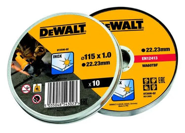 DeWALT DT42335TZ-QZ - DISCO HIGH PERFORMANCE TAGLIO INOX - PIATTO - IN SCATOLA DI METALLO - 115mm 1.2mm - Confezione da 10 pezzi DeWALT