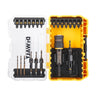 DeWALT DT70779T-QZ - SISTEMA FLIP & DRIVE set composto da 15 pezzi assortiti: punte per forare, svasare 6, 8, 10, 12. Inserti 25mm: PH1 x 1, PH2 x 2, PZ2 x 3, PZ3 x 2, T15 x 1, T20 x 2, T25 x 2, T30 x 2, connettore attacco rapido DeWALT