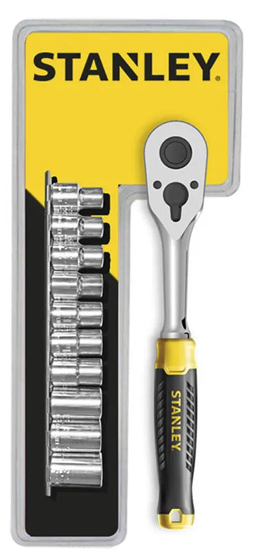 STANLEY STMT82671-0 - SET CRICCHETTO + BUSSOLE ATTACCO 1/2" 72 DENTI - 11 PZ STANLEY