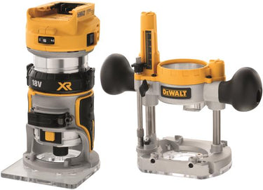 DeWALT DCW604NT-XJ - Elettrofresatrice ad affondamento con adattatore per base fissa 18V XR Brushless - solo corpo macchina