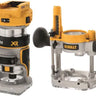 DeWALT DCW604NT-XJ - Elettrofresatrice ad affondamento con adattatore per base fissa 18V XR Brushless - solo corpo macchina DeWALT