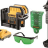 DeWALT DCE0825D1G-QW - Tracciatore laser con raggio verde 12 V - 2 linee a croce orizzontale e verticale + 5 punti DeWALT