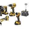 DeWALT DCK5007P4T-IT - Kit 5 Utensili XR 18V: DCD805 + DCF850 + DCG405 + DCH172 + Laser + 4 Batt. 18V 5Ah DeWALT