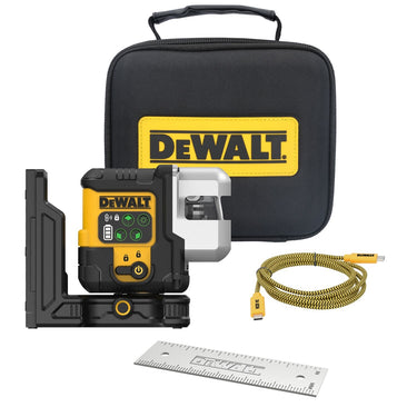 DeWALT DCLE14301GB-XJ - Tracciatore laser con raggio verde ricarica USB - 3 linee a 180°