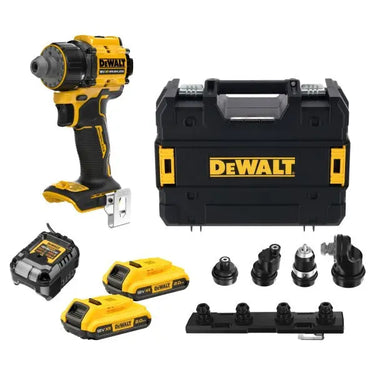 DeWALT DCD803D2T-QW - Trapano avvitatore multitesta 18V XR 4 testine intercambiabili - 2 x 18V XR 2Ah DeWALT