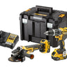 DeWALT DCK2080P2T-QW Kit Avvitatore a Percussione + Smerigliatrice 18V XR 5Ah con Valigetta TSTAK DeWALT