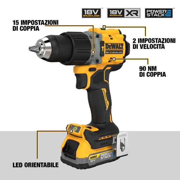 DeWALT DCD805NT - Trapano Avvitatore BRUSHLESS 18V, Potente e Affidabile