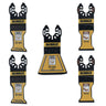 DeWALT DT20777-QZ - SET 5 PEZZI MULTIFUNZIONE: 2 lame Bi Metal da affondamento,
1 lama Bi-Metal tagliente sui tre lati, 2 lame HCS da taglio DeWALT